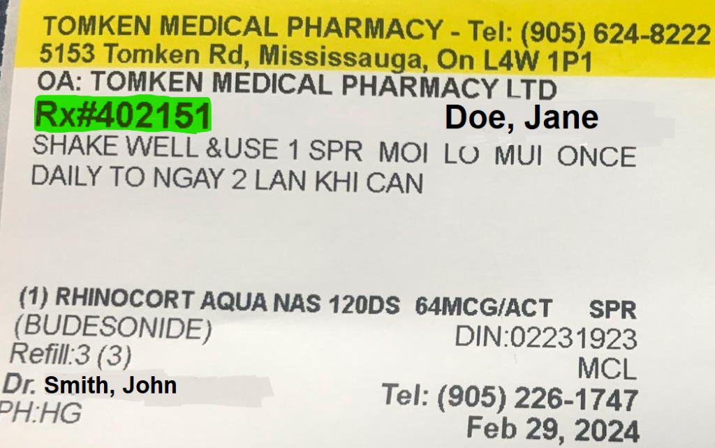 Tomken prescription